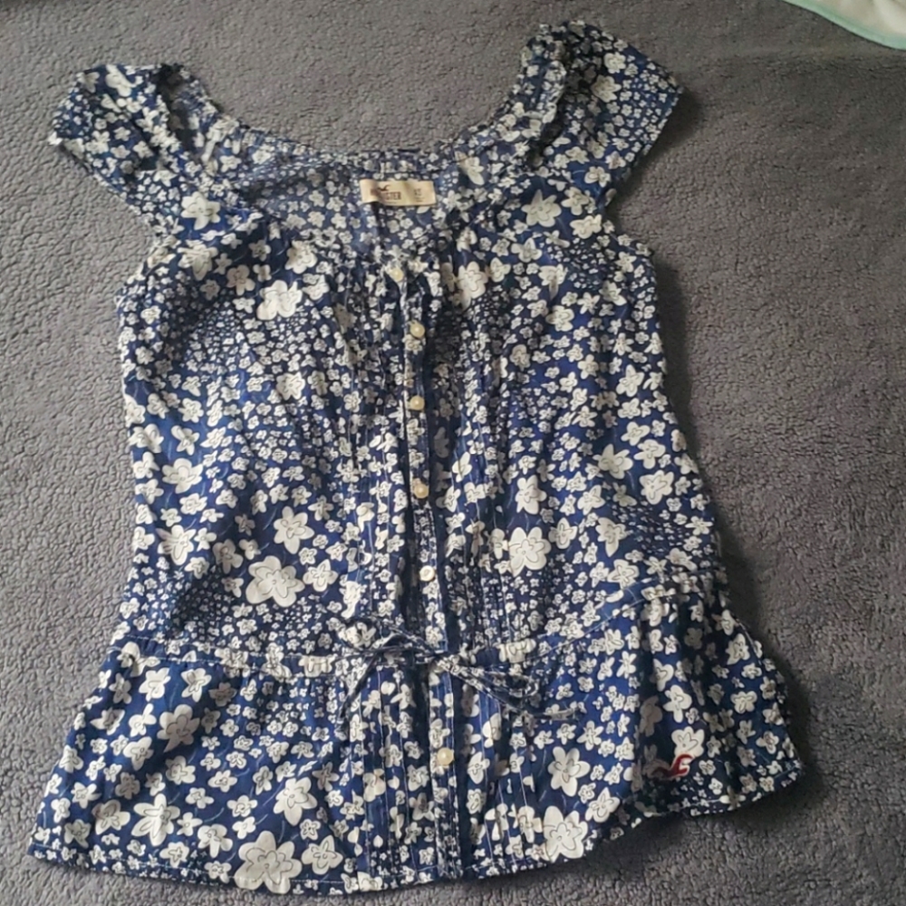 Hollister blouse, XS, blue